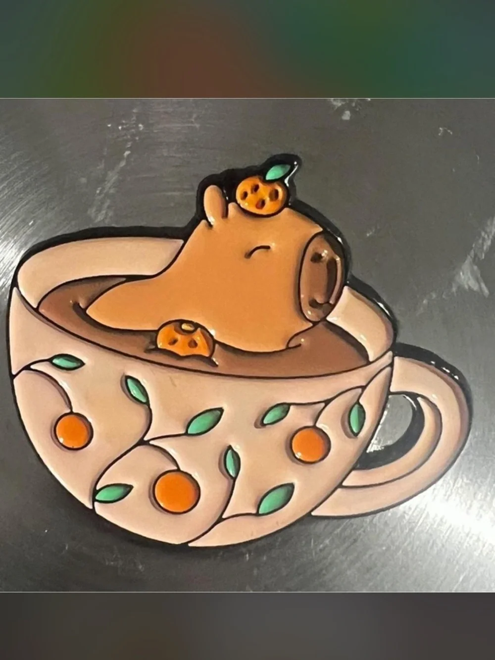 $3  Capybara teacup Pin $3 WHEN BUNDLED WITH 3 OR MORE
